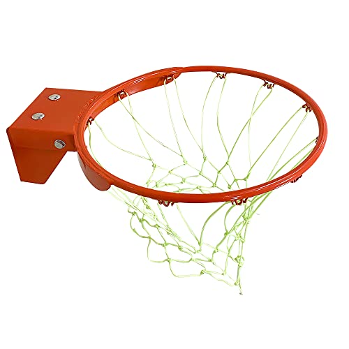 Reinforced Heavy Duty Breakaway Wall Mounted Basketball Rim,18 inch Standard Double Spring Flex Rim Goal Replacement for Indoor Outdoor Walls