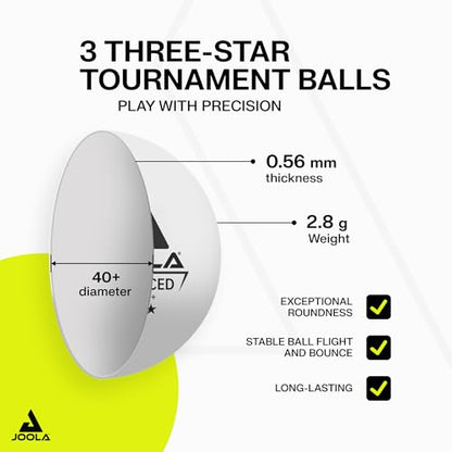 JOOLA Duo Pro Ping Pong Paddles Set of 2 - Professional Table Tennis Paddles, Three Advanced 3 Star Tournament Ping Pong Balls and Carrying Case - Advanced Table Tennis Rackets - color: Black