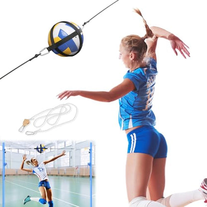 Volleyball Training Equipment Aid System - Adjustable High Elasticity Volleyball Spike Trainer, Solo Spiking Hitting Serving Like a Pro Volleyball Practice Equipment Gift for Beginners & Experts