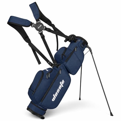 Lightweight Golf Stand Bag - 3-Way Dividers, Fits 5-9 Clubs - Small Sunday Bag for Men & Women, Par 3, Driving Range & Executive Courses - Waterproof, Dual Straps & Rain Cover Included - color: Blue Par 3 Golf Stand bag