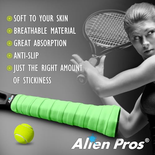 ALIEN PROS New Model M-Tac Tennis Racket Grip Tape (6 Grips) Tennis Overgrip Grip Tape Tennis Racket Tac Feel Tennis Grip – Wrap Your Racquet for High Performance (6 Grips) - color: Mint