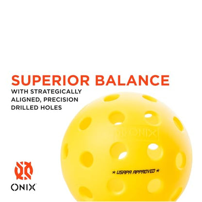 Onix Fuse G2 Outdoor Pickleball Balls USA Pickleball Approved - color: Yellow, size: 3 Pack