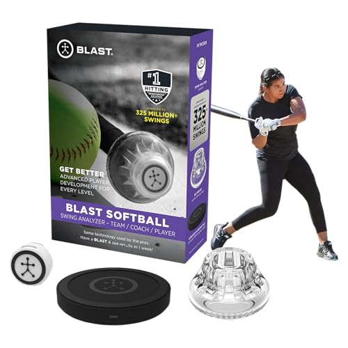 Blast Motion Softball Swing Analyzer - Improve Your Swing at Every Level - Batting Trainer - Real-time Feedback, Swing Metrics, Video Capture Highlights, Track Performance (GEN3 Sensor)
