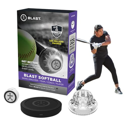 Blast Motion Softball Swing Analyzer - Improve Your Swing at Every Level - Batting Trainer - Real-time Feedback, Swing Metrics, Video Capture Highlights, Track Performance (GEN3 Sensor)