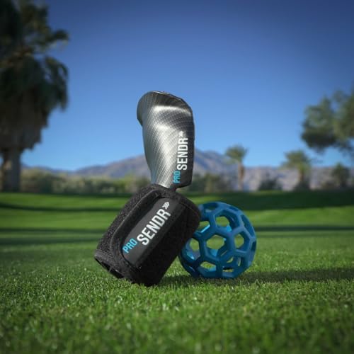 ProSENDR™ Golf Training Aid | Carbon Fiber Wrist Cradle Plus Compression Sphere | Improve Wrist Positions, Slice, Ball Striking | Use for Full Swing, Chipping, Putting