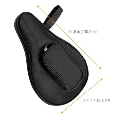 POPETPOP Table Tennis Paddle Storage Bag with Fixed Compartments, Portable Ping Pong Racket Protective Organizing Case, Black Paddle Cover for Sports and Travel