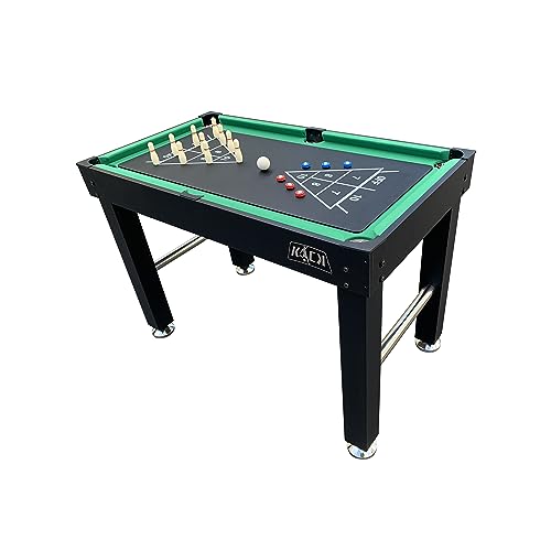 KICK Hexad 48" 6-in-1 Multi Game Table – Foosball, Billiards/Pool, Glide Hockey, Ping Pong, Mini-Shuffleboard & Mini-Bowling - color: Black