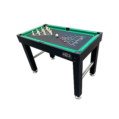 KICK Hexad 48" 6-in-1 Multi Game Table – Foosball, Billiards/Pool, Glide Hockey, Ping Pong, Mini-Shuffleboard & Mini-Bowling - color: Black