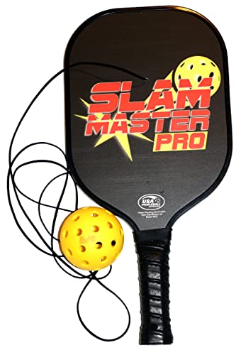 Slam Master Pro Pickleball Training Paddle – Graphite Practice Drill Paddle to Improve Hand-Eye Coordination, Control & Consistency – Indoor/Outdoor Pickleball Trainer