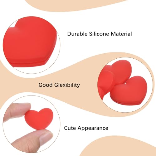 Tennis Racket Vibration Dampener Soft Silicone Racket Shock Absorber for Tennis Racquet String - Heart Shaped - color: Red