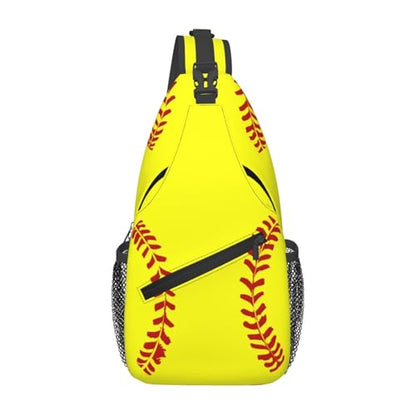 Softball Sling Backpack Sling Bag Crossbody Shoulder Bag Softball Purse Chest Bag For Men Women A - color: Softball a