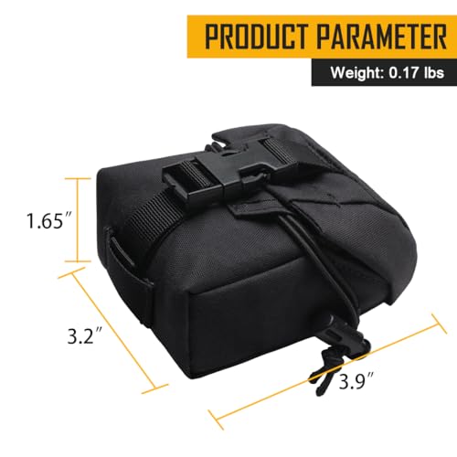 IDOGEAR Tactical Frag Grenade Pouch MOLLE Tool Pouch Ultility EDC mini Waist Storage Bag with Adjustable Function - color: Black