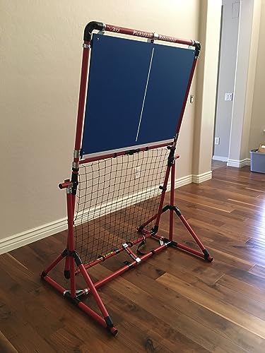 Portable Pickleball Rebounder | 3 Panel Angle Positions | Trainer for Practice Dinks & Drills | Adjustable Panel Angles - color: Red Frame and Blue Panel