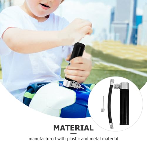Portable 8-inch Sports Ball Pump for Basketball Soccer Volleyball with Pump Needle and Flexible Hose Handheld Inflation for Outdoor Team Sports and Exercise Balls