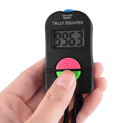 Digital Handheld Tally Counter 4 Digits Electronic Manual Clicker Golf Sports Counting, Workouts, Inventory, Score and Clicker