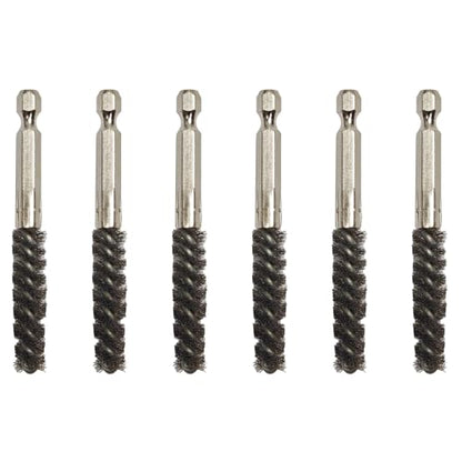 6 Pcs Golf Clubs Head Hosel Brush, Silver Golf Club Cleaner Brush Stainless Steel Wire Bore Brush Hex Shank Handle Electric Drill Wire Brush for Wood and Iron