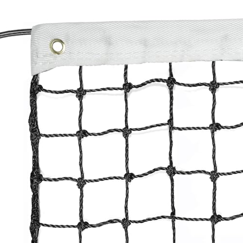 Aoneky 42 Feet Professional Tennis Net Replacement Outdoor Heavy Duty #30 Twisted Polyethylene Net with Vinyl Coated Steel Cable for Court Backyard Practice