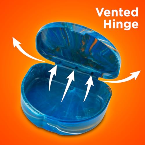 Practicon Marble Retainer Cases, Orthodontic Aligner Case, Mouth Guard Holder (3 Pack) (Blue Orange) - color: Blue Orange