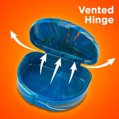 Practicon Marble Retainer Cases, Orthodontic Aligner Case, Mouth Guard Holder (3 Pack) (Blue Orange) - color: Blue Orange