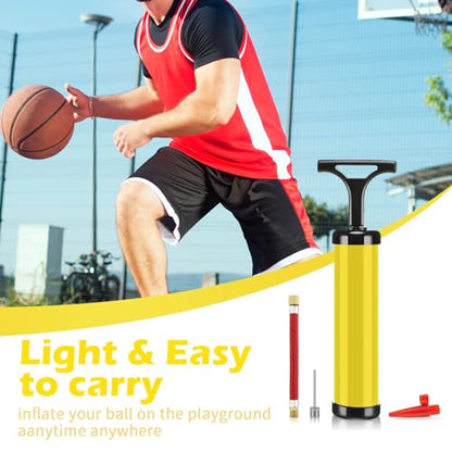 Chumia 8 Sets Ball Pumps Air Pump Bulk for Balls with Needle, Nozzle, Extension Hose Sports Ball Tool for Soccer Basketball Football Volleyball - color: Black, Yellow