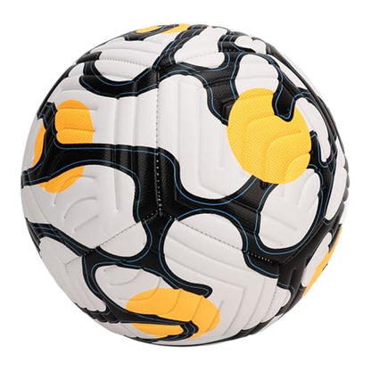 Soccer Indentation Adult Training SoccerStandard English Football for Soccer Games and Practice - ，High Elasticity - color: Orange Yellow