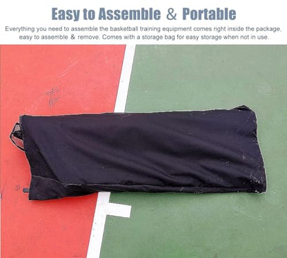 Basketball Shooting Machine Hanging Basketball Shooting Trainer for Hoop, Indoor Outdoor Basketball Return System,180 Degree Rotatable Chute