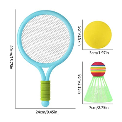 Kids Tennis Racket Set Plastic Toddlers Badminton Racquet with Badminton Ball Tennis Ball