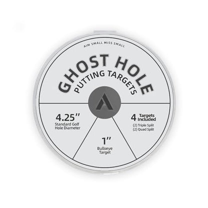 ARYZE 4 Pack Ghost Hole Putting Targets – Putting Training Aid, Official Size, Flat Disc for Putting & Chipping Practice, Indoor or Outdoor, Includes Carrying Case, Waterproof Material (White)