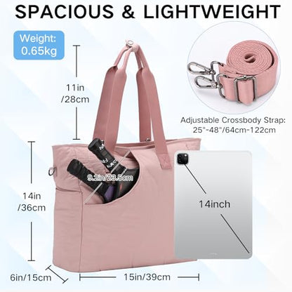 VASCHY Pickleball Tote Bags For Women With Fence Hook, Quilted Puffer Pickleball Paddle Holder Case Gym/Sports Tote - color: Pink