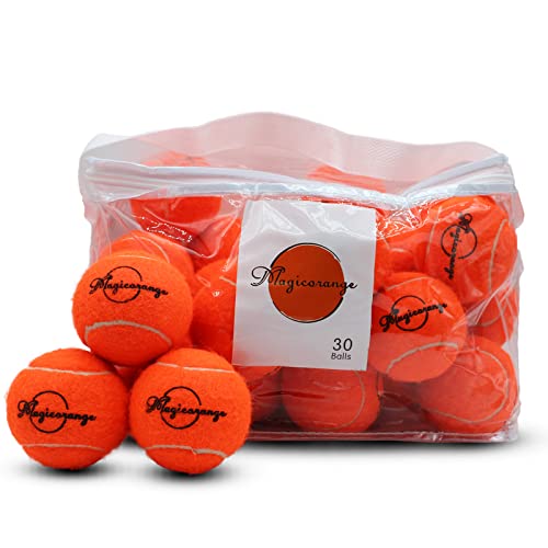 Magicorange Tennis Balls, 30 Pack Advanced Training Tennis Balls Practice Ball, Pet Dog Playing Balls,Good for Beginner Training Ball - color: Orange