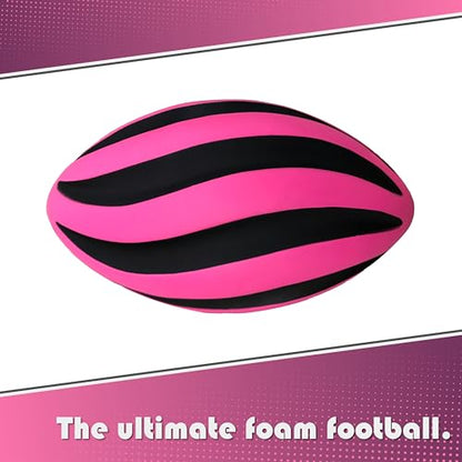 Spiral Foam Football - Soft Foam Football for Kids - 9 Inches - American Football - 1 Each - color: Pink/Black