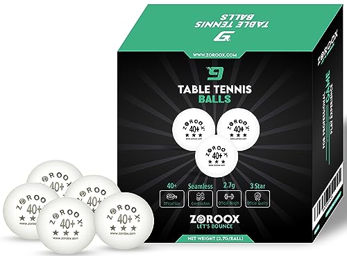 High-Performance 3-Star Table Tennis Balls - Pack of | 9, 18, 36 or 72 | Orange or White | 40+ ABS Competition Grade Ping Pong Balls - color: White, style: Pack of 9 Balls