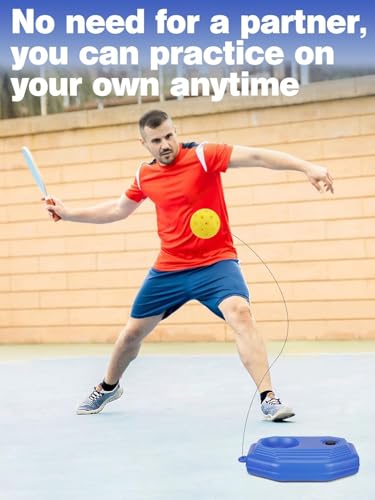 High Elasticity Pickleball Trainer - Double Upgraded Match Buddy Pickleball Rebounder with 164FT Rope & 2 TPR Balls, Training Aid Solo Practice Accessories for Beginner
