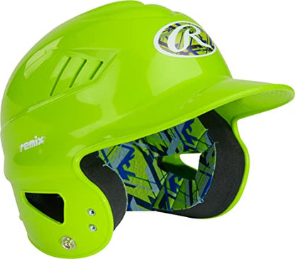 Rawlings | COOLFLO Batting Helmet | T-Ball (6 1/4" - 6 7/8") | Black - color: Green - REMIX