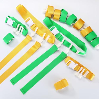 Peryiter 2/12/24/36 Player Flag Football Belt, Adjustable Football Belts and Flags for Kids Youth Adult Sport Team Training - color: Yellow, Green