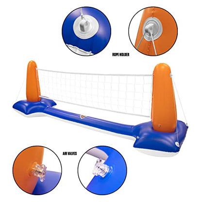 Maccabi 2 in 1 Pickleball and Volleyball Inflatable Pool Net – Pro Grade Pool Sports Net – Pickleball & Volleyball Set Included