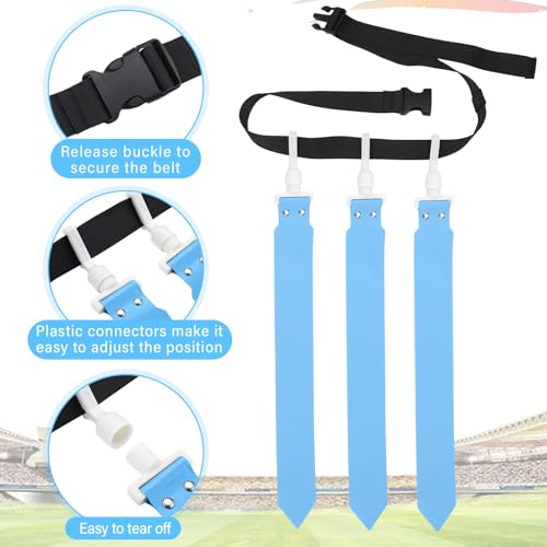 Junkin 6/8/10 Players Flag Football Sets Adjustable Football Belts and Flags for Youths Teens Kids Adults Players Sports Team - color: Sky Blue