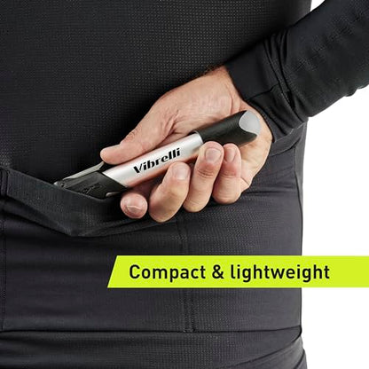 Vibrelli Mini Bike Pump - Presta & Schrader Bicycle Pump - 120 PSI Tire Pump for Road & MTB - No Valve Changing Needed - size: Pocket Pump
