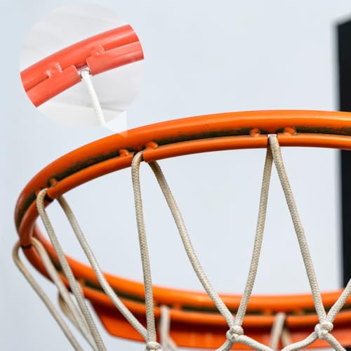 KESYOO Basketball Net Replacement Wire: Plastic-Coated Steel Cable for Outdoor Rim - Hoop String Cord with Aluminum Buckle 70.86 Inch
