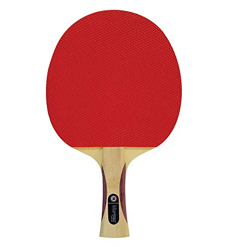 Vortex Table Tennis Racket 4-Player Set, Pips-Out With Sponge, Red & Black Rubber Surface, 1.5mm Sponge Layer, Flared Handle, Includes Three 2-Star Balls