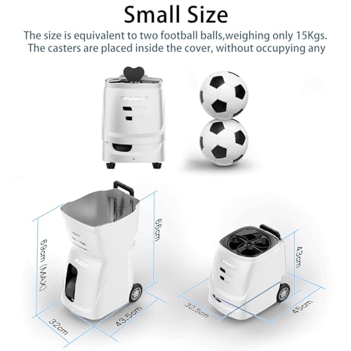 Tennis Ball Machine PT-Smart, 100+ Ball Capacity,Remote-Controlled/APP, Adjustable Speed & 12 Fixed Modes, Portable Training Equipment for Enthusiasts, Pros & Beginners - color: White