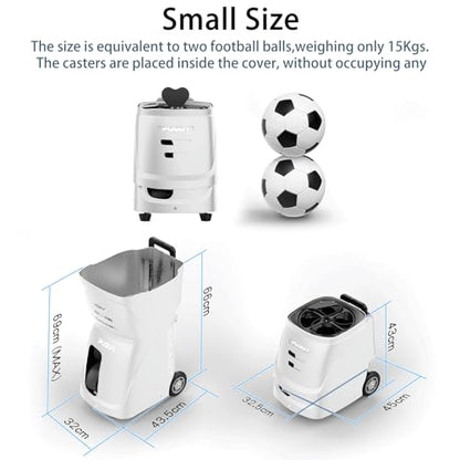 Tennis Ball Machine PT-Smart, 100+ Ball Capacity,Remote-Controlled/APP, Adjustable Speed & 12 Fixed Modes, Portable Training Equipment for Enthusiasts, Pros & Beginners - color: White