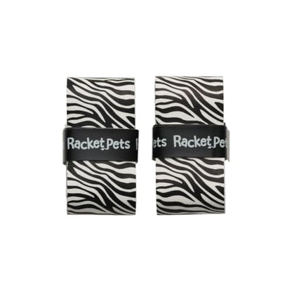 Racket Pets Kids Tennis Racket Overgrip, Animal Print Non-Slip Tennis Grip Tape for Junior Rackets, Fun Patterned Replacement Grip for Children’s Racquets, 2 Pack - color: Zebra