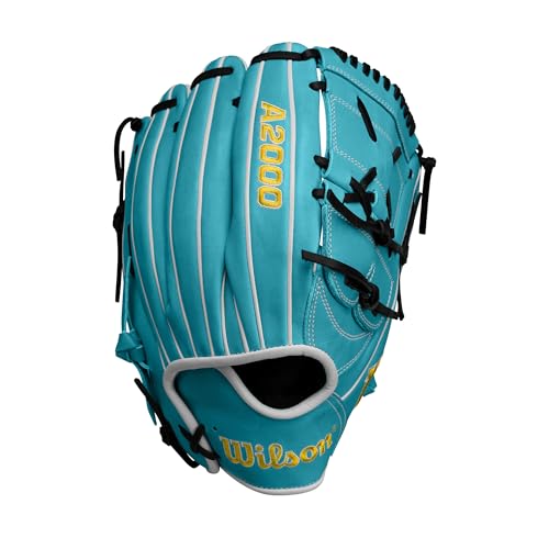 Wilson Spring 2025 A2000® Baseball Gloves - color: Teal/Yellow/Black, size: Pitcher - 12"