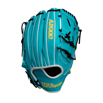 Wilson Spring 2025 A2000® Baseball Gloves - color: Teal/Yellow/Black, size: Pitcher - 12"
