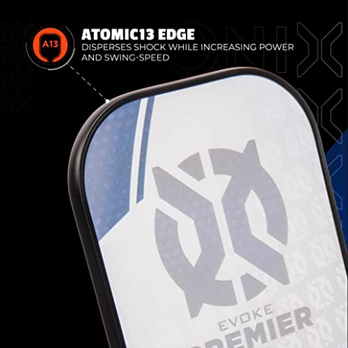 Onix Evoke Premier Professional Tournament Pickleball Paddle Composite Face Impact Paddle Shape - color: Blue - Evoke Premier, size: Medium, style: 14mm