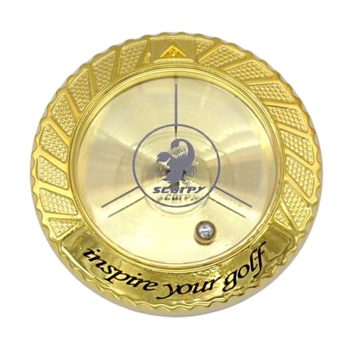 scorpy Golf Level Ball Marker with Metal Bead and Hat Clip, High Precision Putting Green Reading Aid Golf Accessories, Precision Alignment Tool for Perfect Putts - color: Gold, style: Model Galaxy