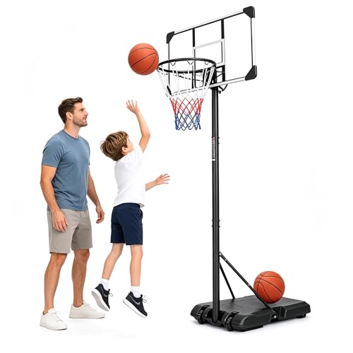 Portable Basketball Hoops Outdoor Adjustable Height Basketball Goal for Kids Youth Adults in Backyard/Basketball Court/Garage/Indoor Shatterproof Backboard Canasta De Basketball