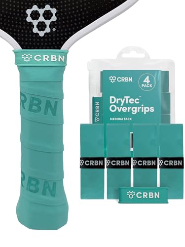 CRBN Pickleball - Drytec™ Overgrips - Pickleball Paddle Grip Tape - Absorbs Shock & Moisture - 4 Pack - color: Teal - 4 Pack