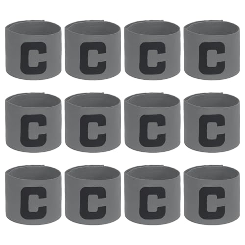 PATIKIL Soccer Captain Armband, Captain Arm Bands for Soccer Elastic Captain C Arm Band Sports Captain Armbands for Youth Adult Football Team Train - color: Grey